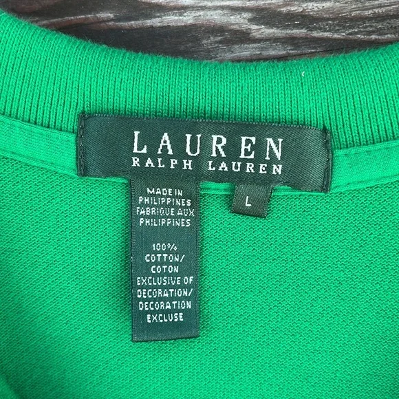Vintage Lauren Ralph Lauren Women’s Polo Shirt, Kelly Green | L - Picture 7 of 10